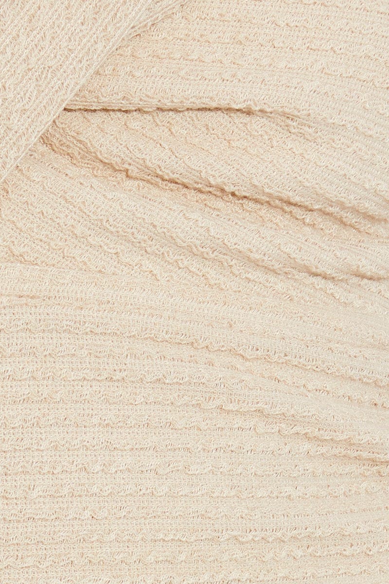 Beige Bandeau Twisted Details for Ally Fashion