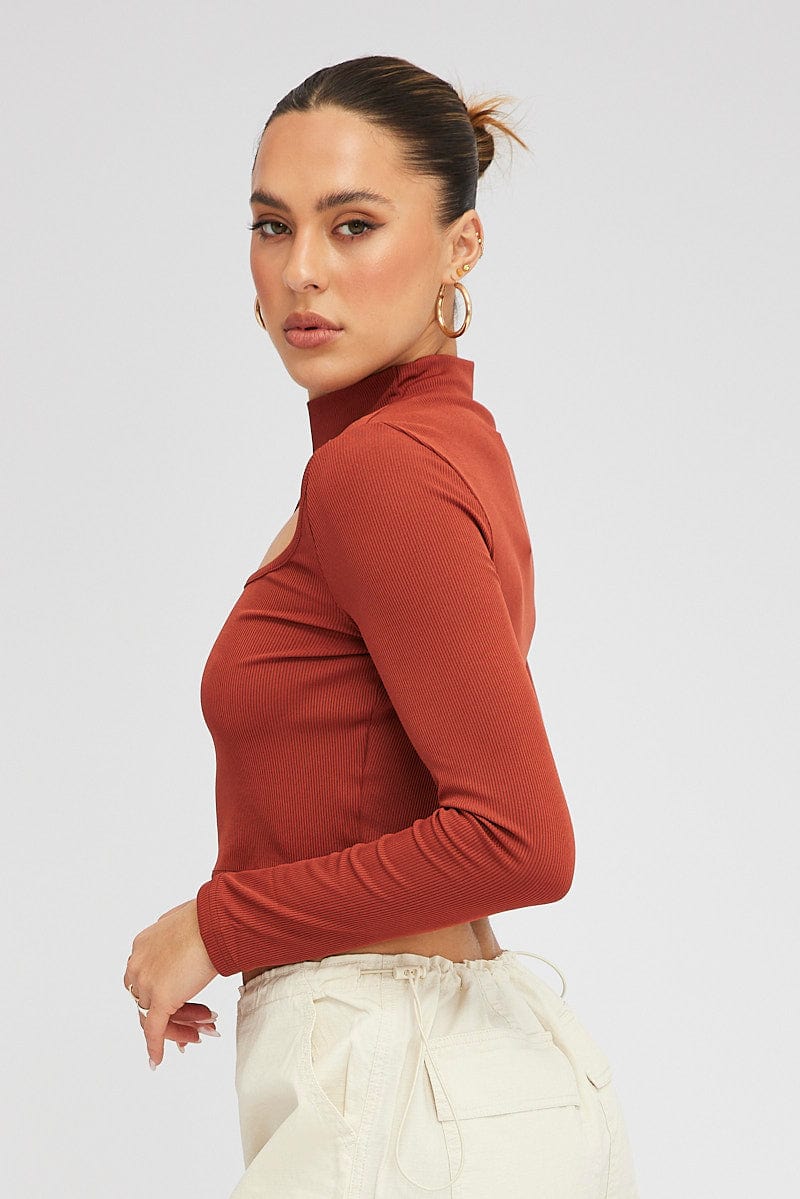 Beige Cut Out Top for Ally Fashion