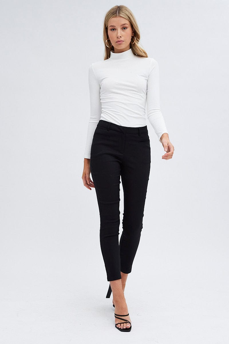 White Top Long Sleeve High Neck for Ally Fashion