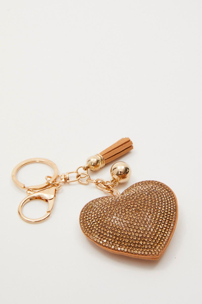 KEYRING Metallic Heart Key Ring for Women by Ally