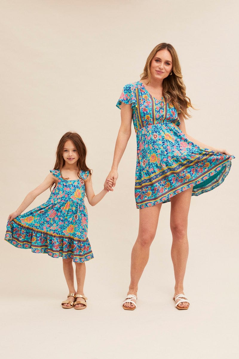 KIDS DRESS Boho Print Kids Dress for Women by Ally
