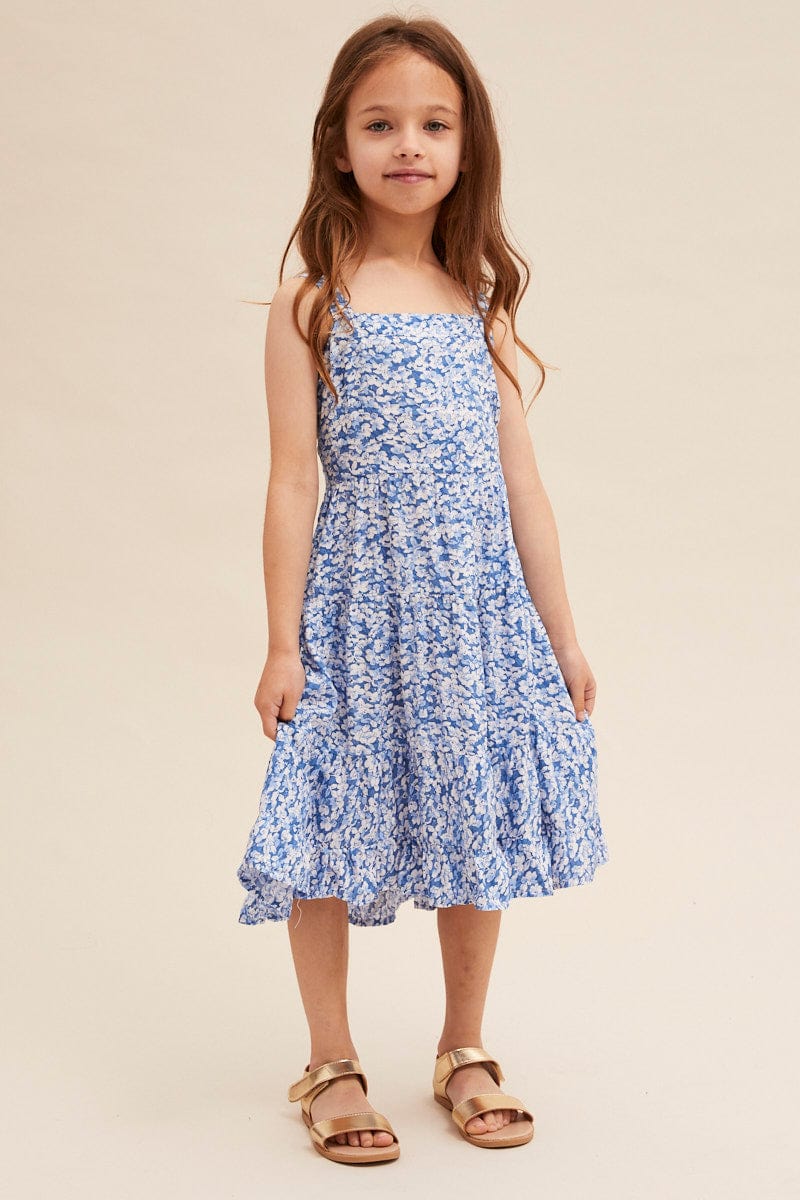 KIDS DRESS Print Kids Tie Back Maxi Dress for Women by Ally