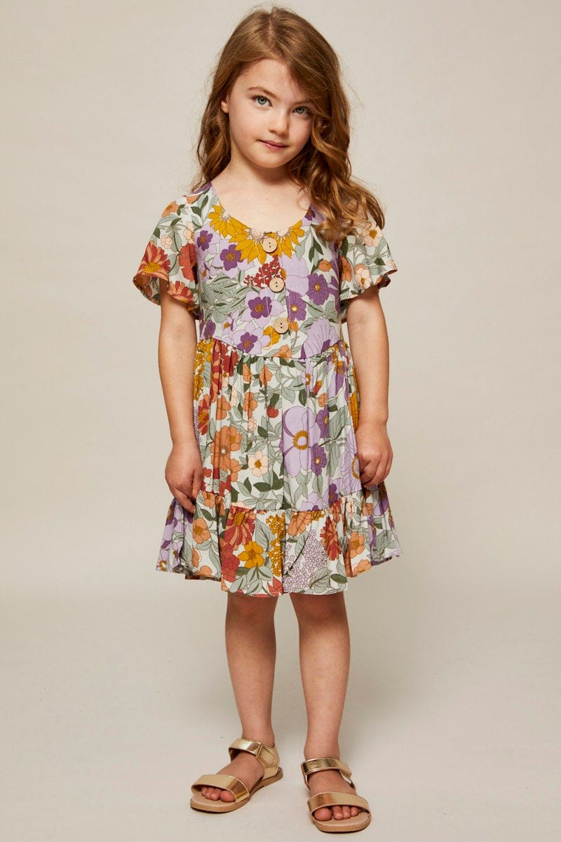 KIDS DRESS Print Midi Dress for Women by Ally
