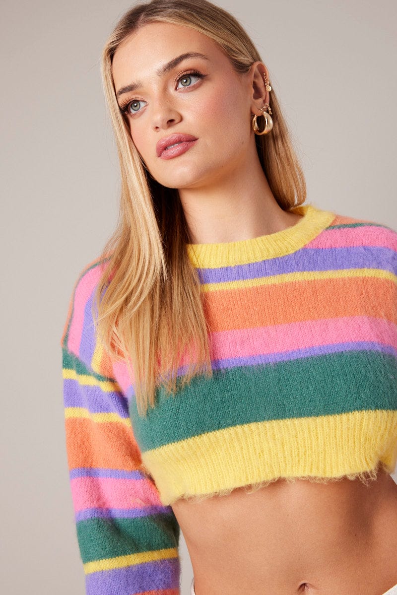 Multi Stripe Knit Jumper for Ally Fashion