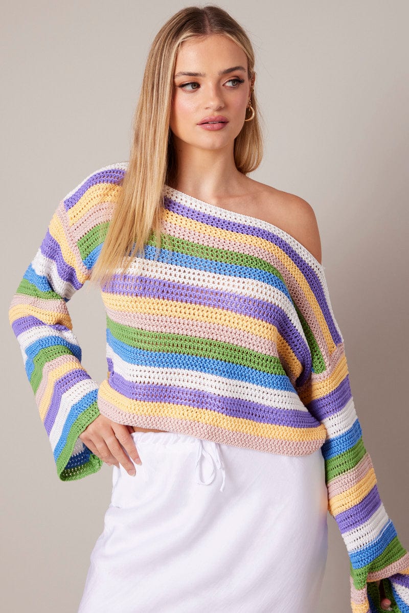 Multi Stripe Knit Jumper for Ally Fashion