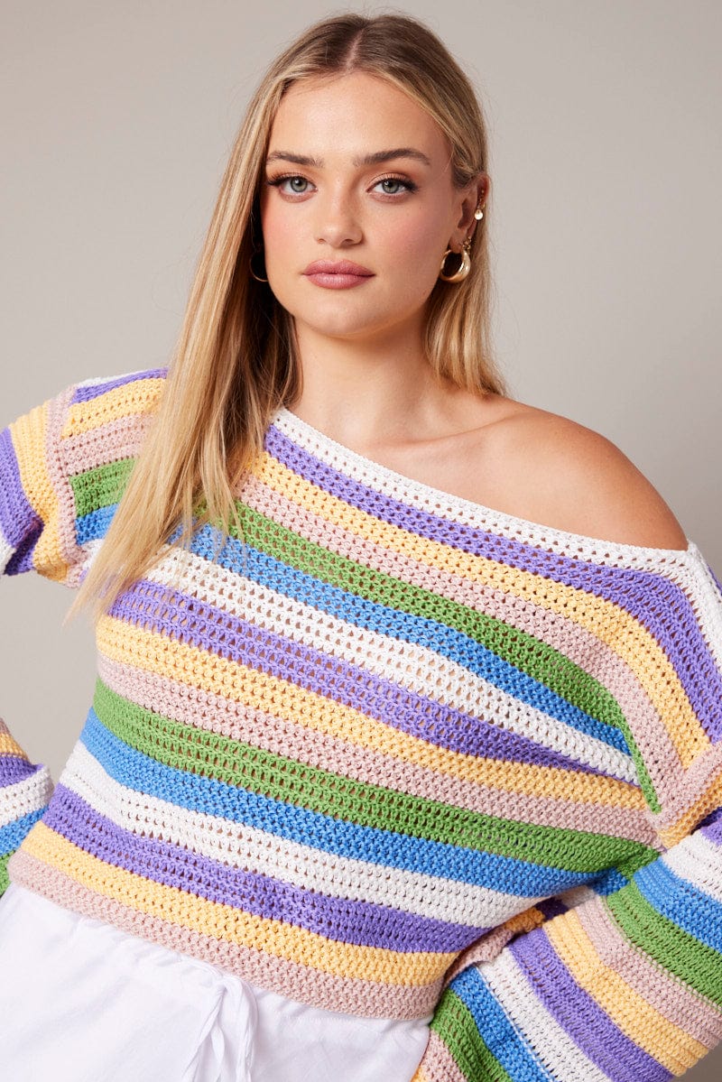 Multi Stripe Knit Jumper for Ally Fashion