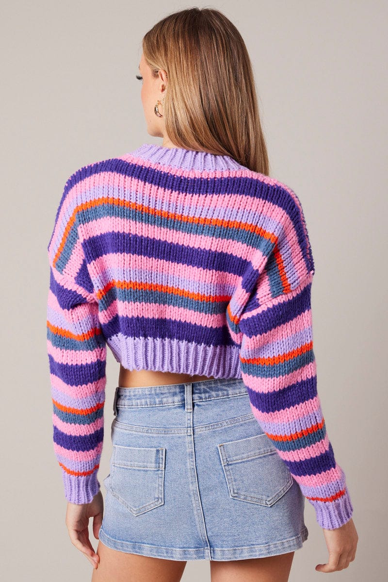 Multi Stripe Knit Jumper for Ally Fashion