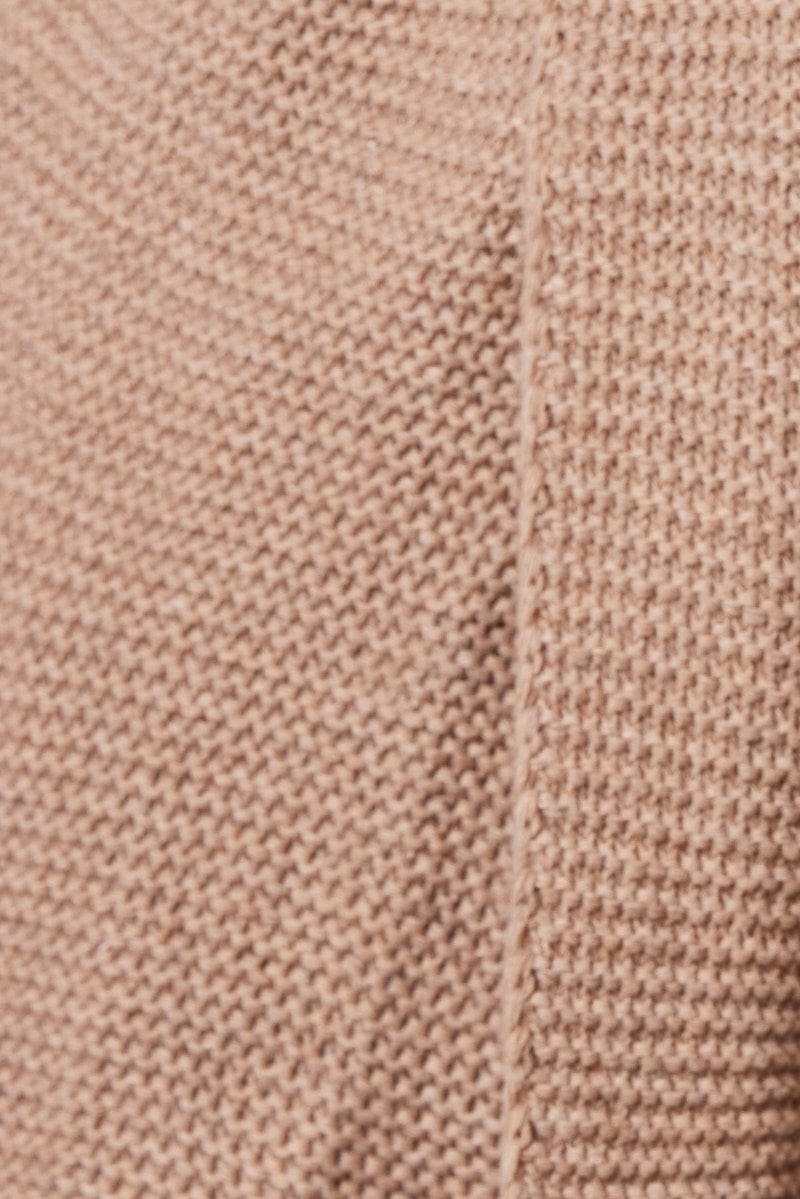 Beige Knit Cardigan for Ally Fashion