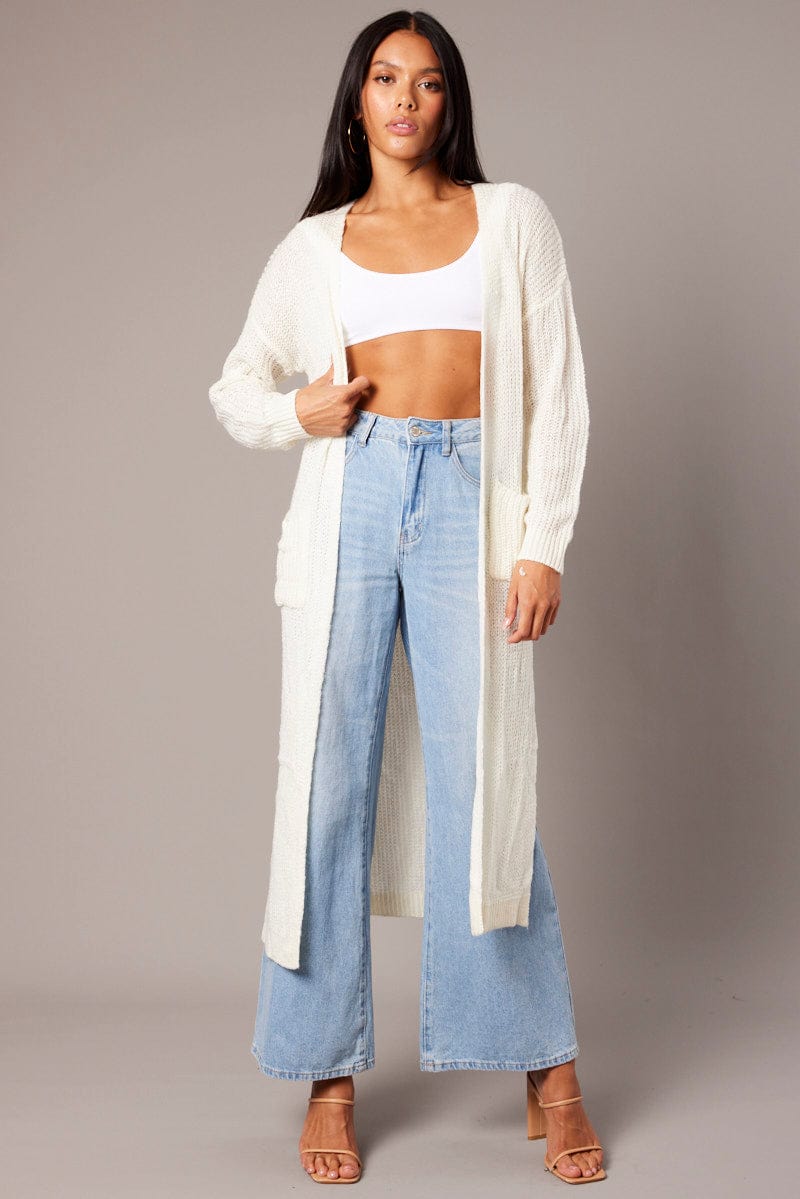 White Knit Cardigan for Ally Fashion