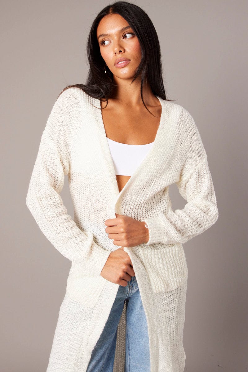 White Knit Cardigan for Ally Fashion