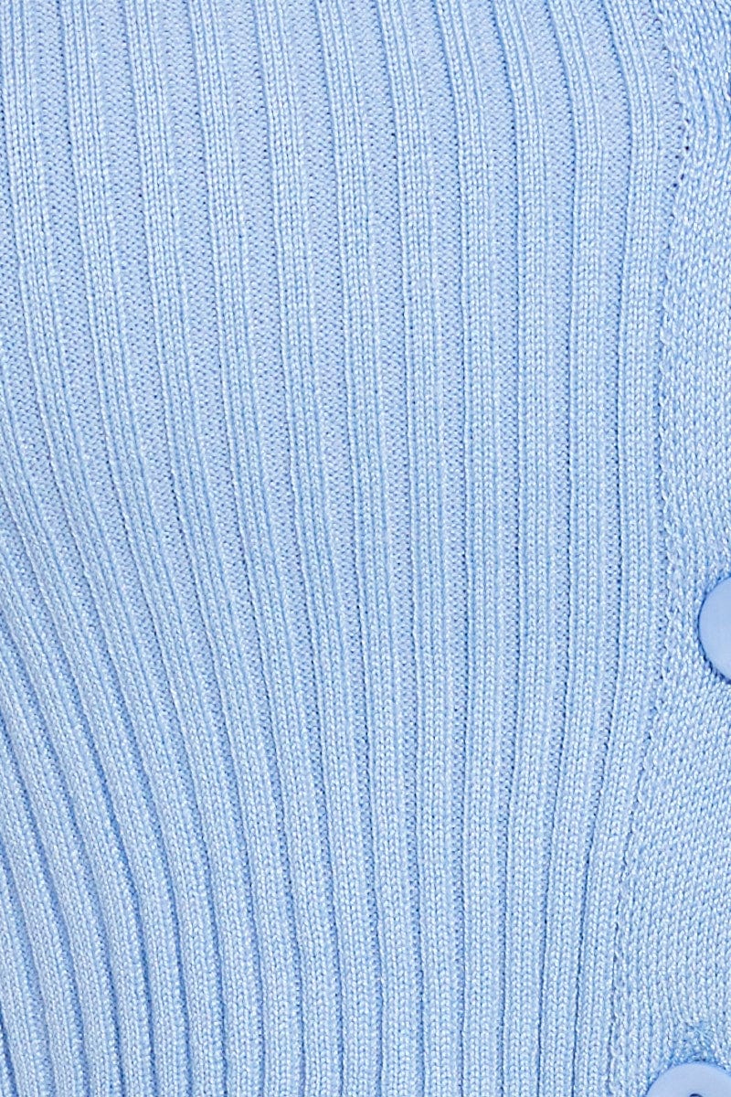Sky Blue Knit Cardigan Short Sleeve for Ally Fashion