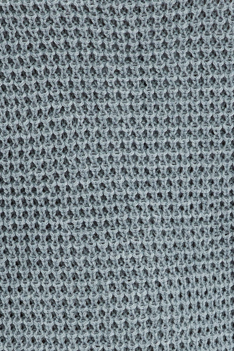 Grey Marle Turtle Neck Waffle Knit Long Line Top for Ally Fashion