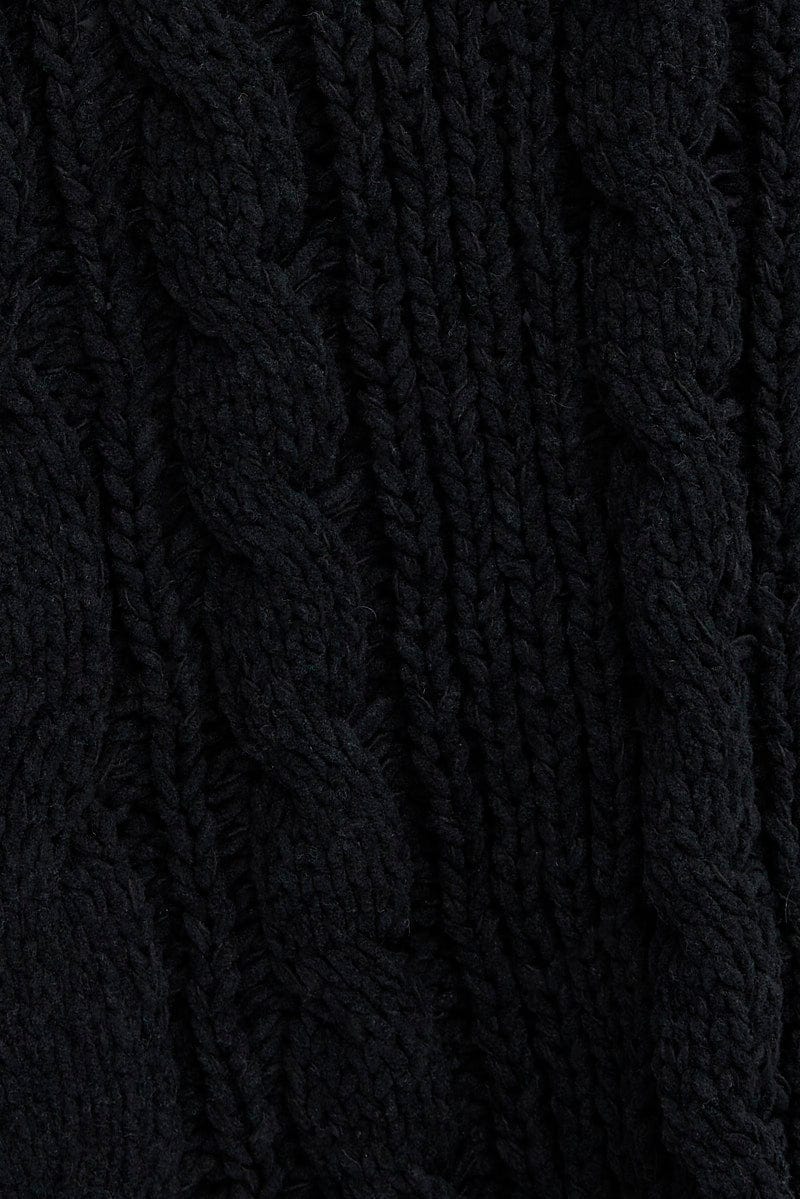 Black Longline Knitted Stretch Vest