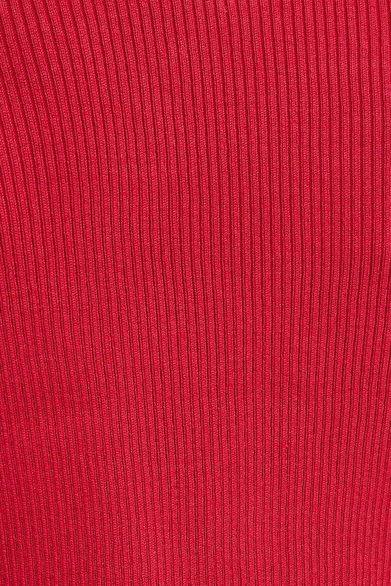 Red Knit Cardigan Long sleeve for Ally Fashion