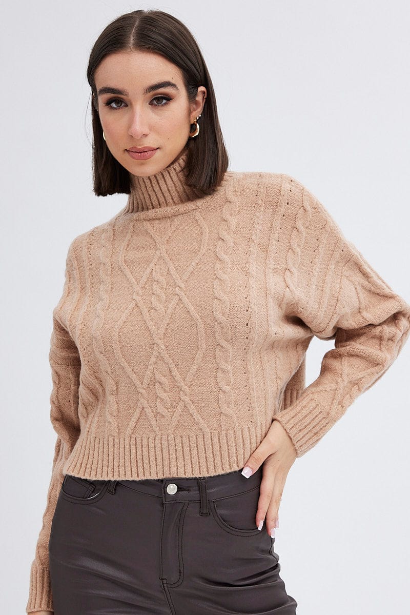 Cable Knit Jumper High neck