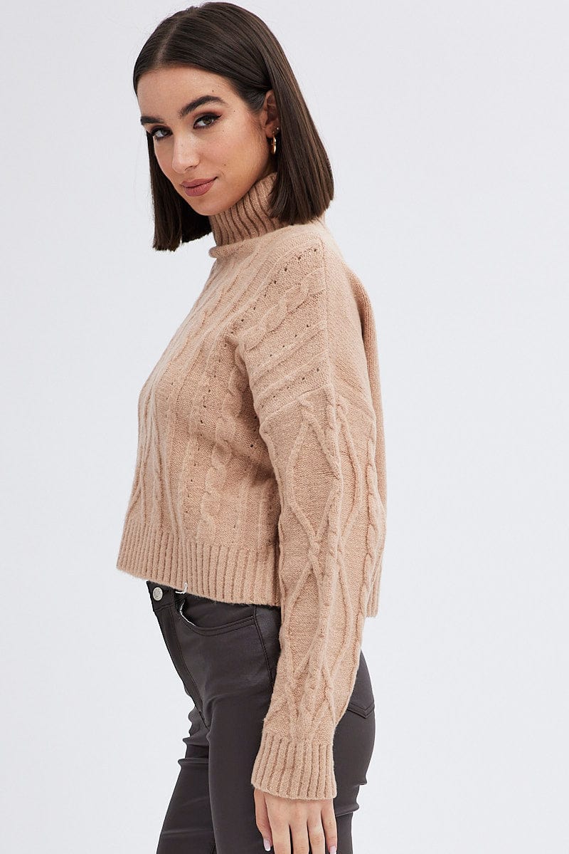 Cable Knit Jumper High neck | Ally Fashion