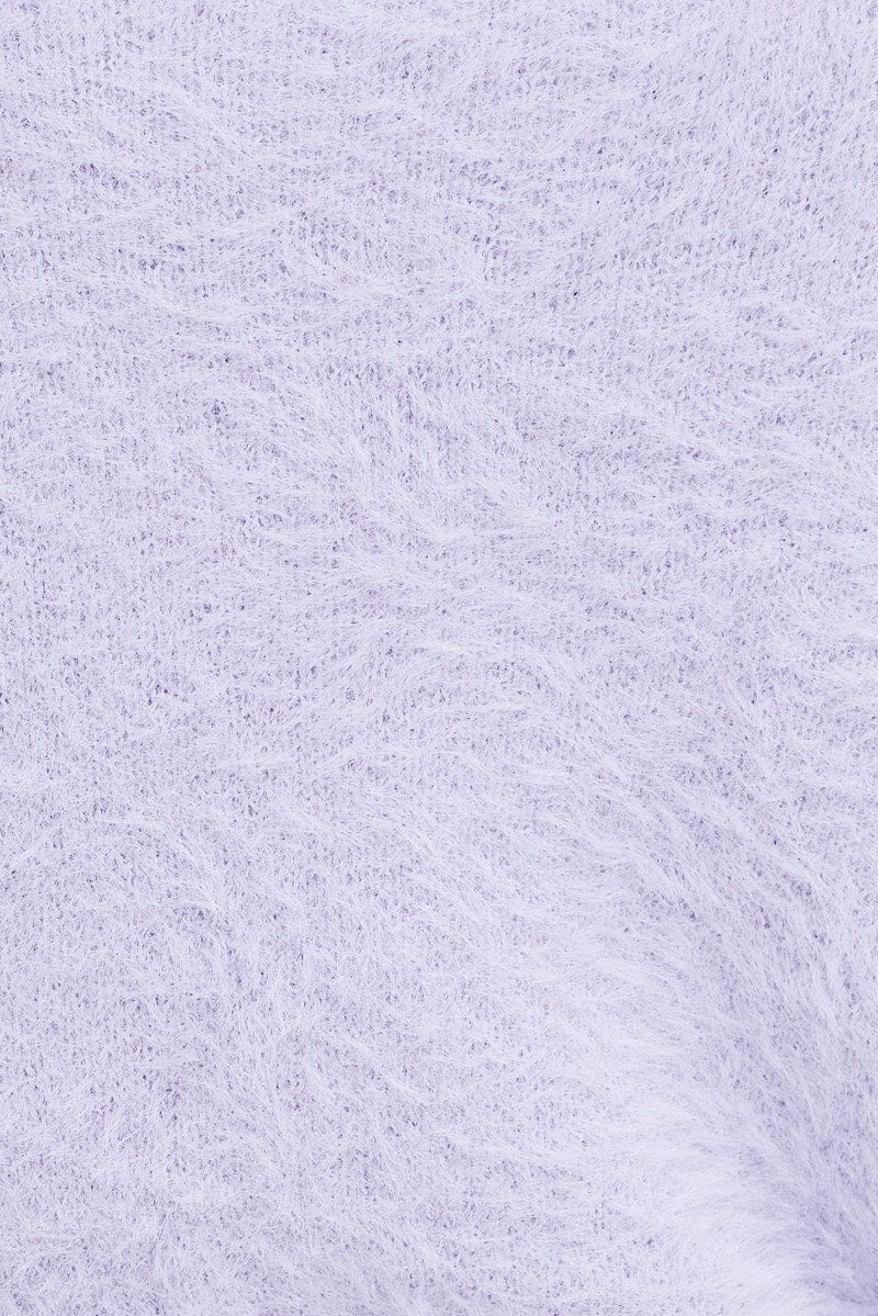 Purple Fluffy Cardigan for Ally Fashion