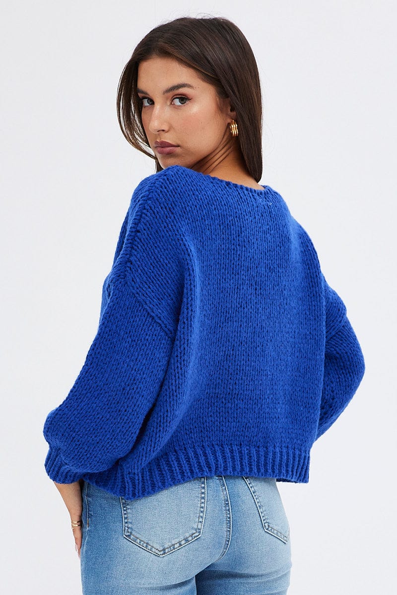 Blue hotsell oversized jumper