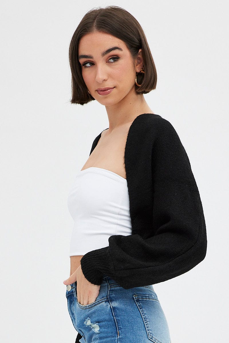 Black Knit Shrug Ally Fashion