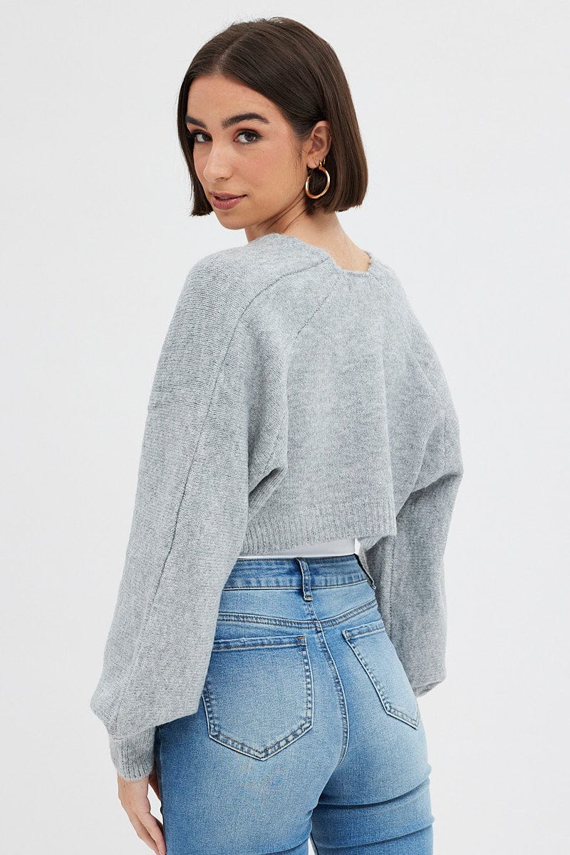 Grey Knit Shrug Ally Fashion