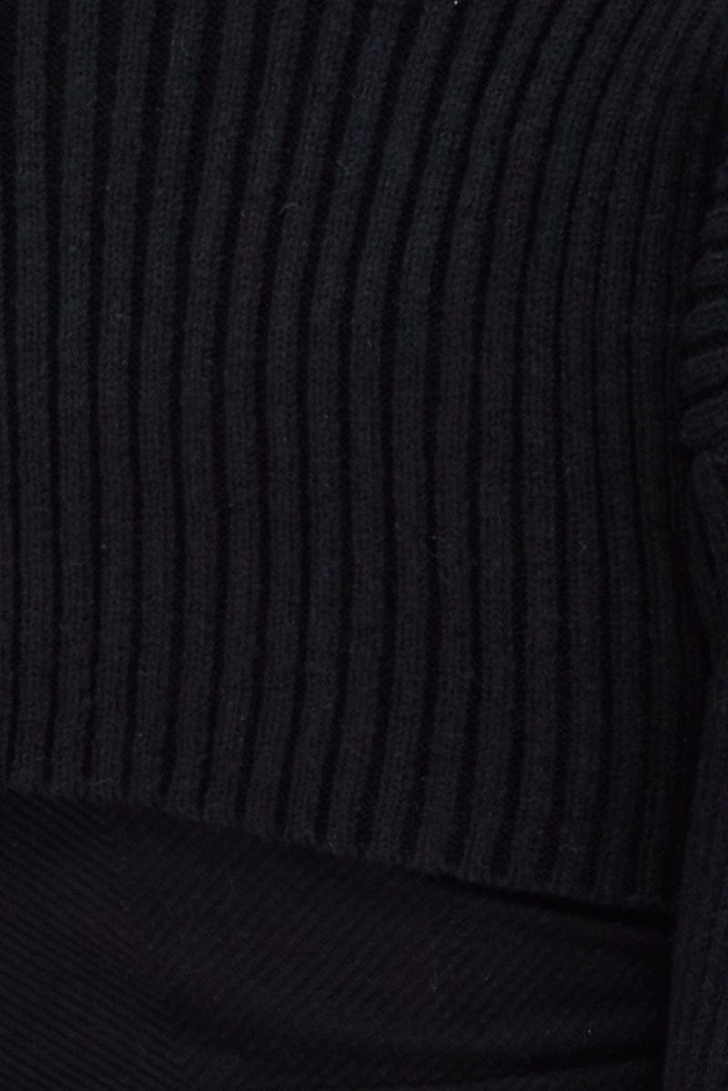 Black Knit Shrug Long Sleeve | Ally Fashion