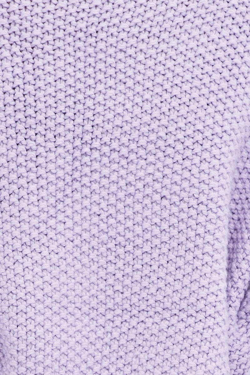 Purple Knit Jumper Turtle Neck for Ally Fashion