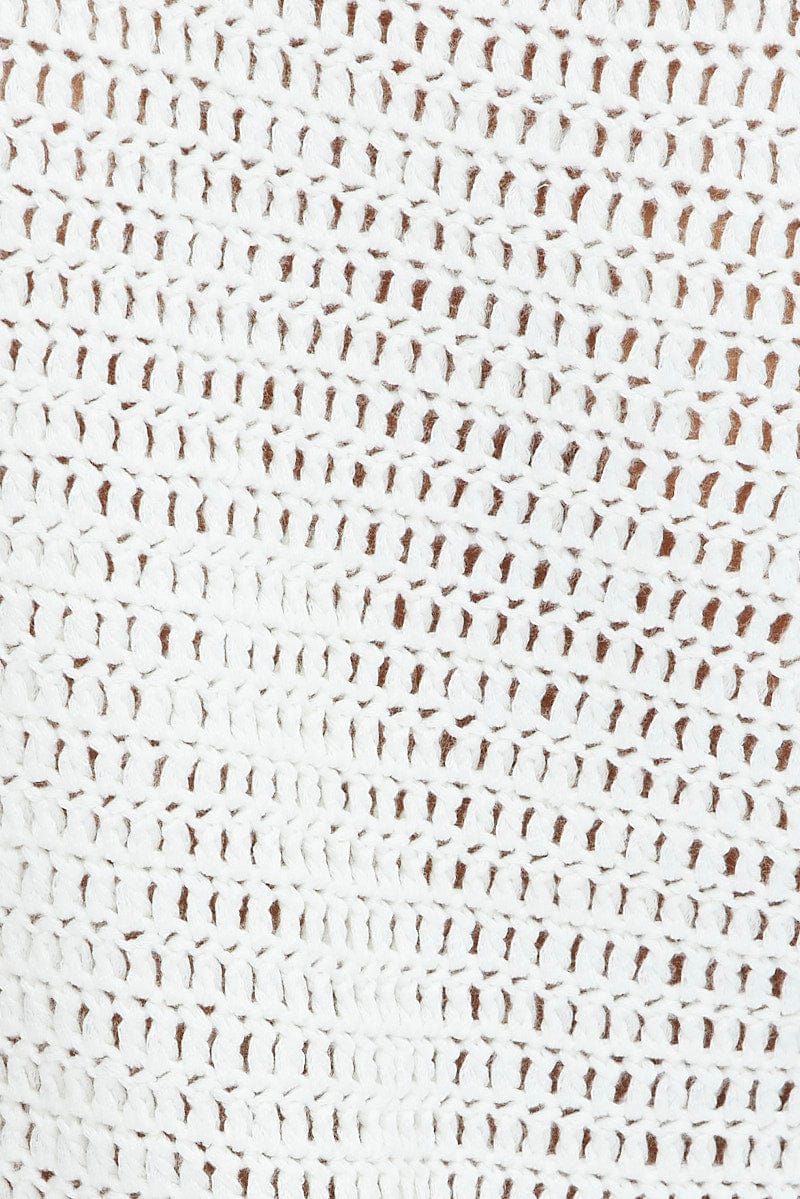 White Crochet Knit Vest for Ally Fashion