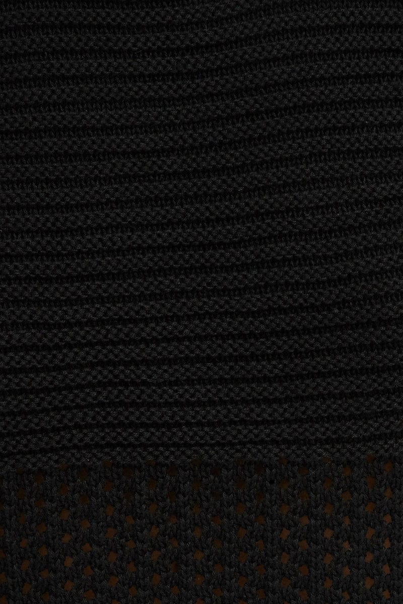 Black Crochet Knit Tank Top for Ally Fashion
