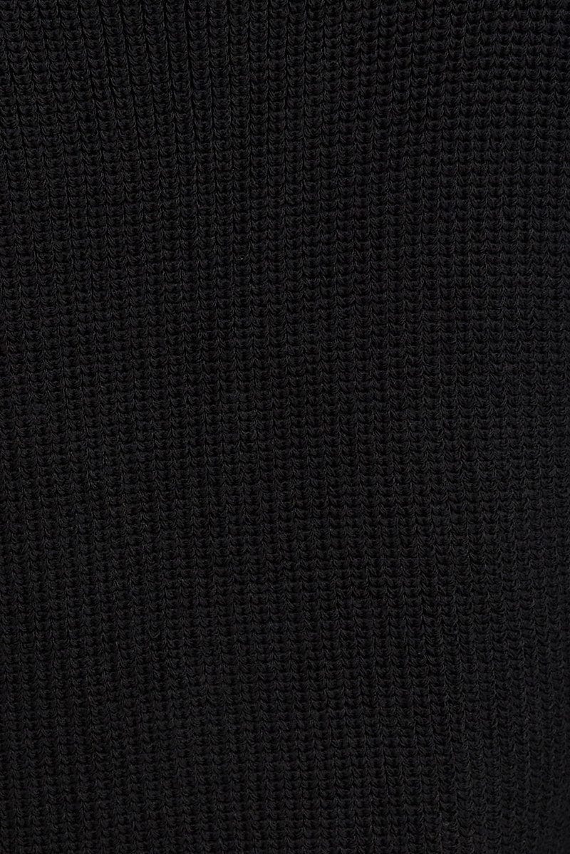 Black Knit Vest V Neck for Ally Fashion