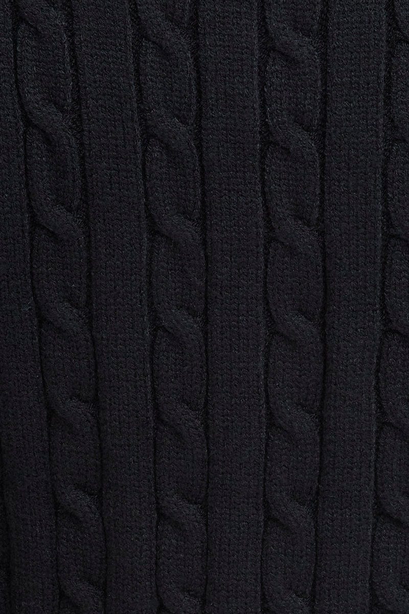 Black Cable Knit Vest | Ally Fashion