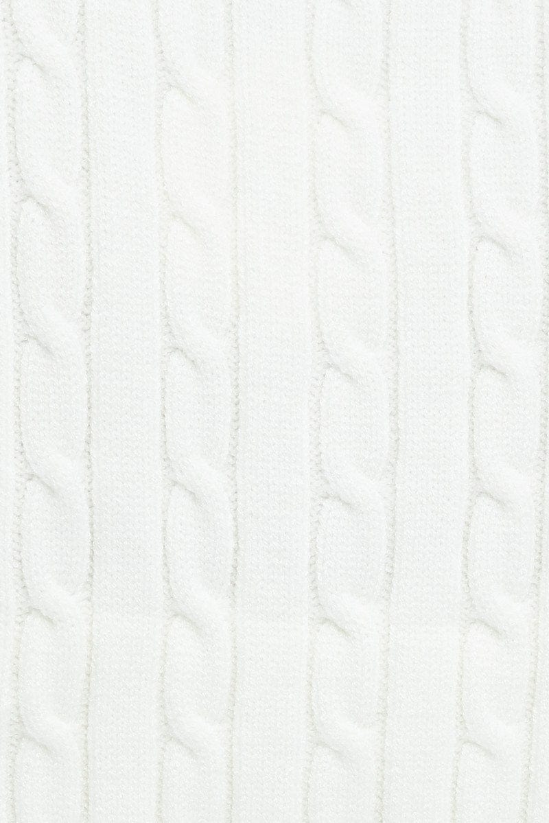 White Cable Knit Vest Ally Fashion