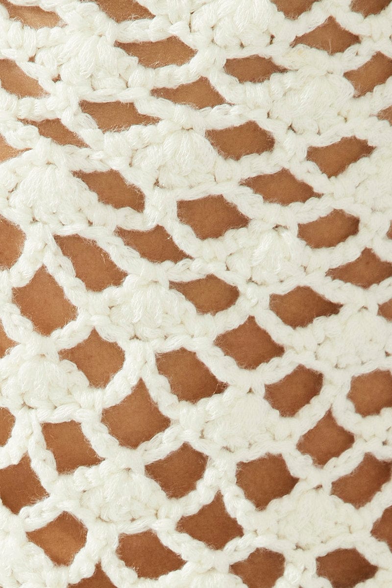 White Crochet Knit Top for Ally Fashion