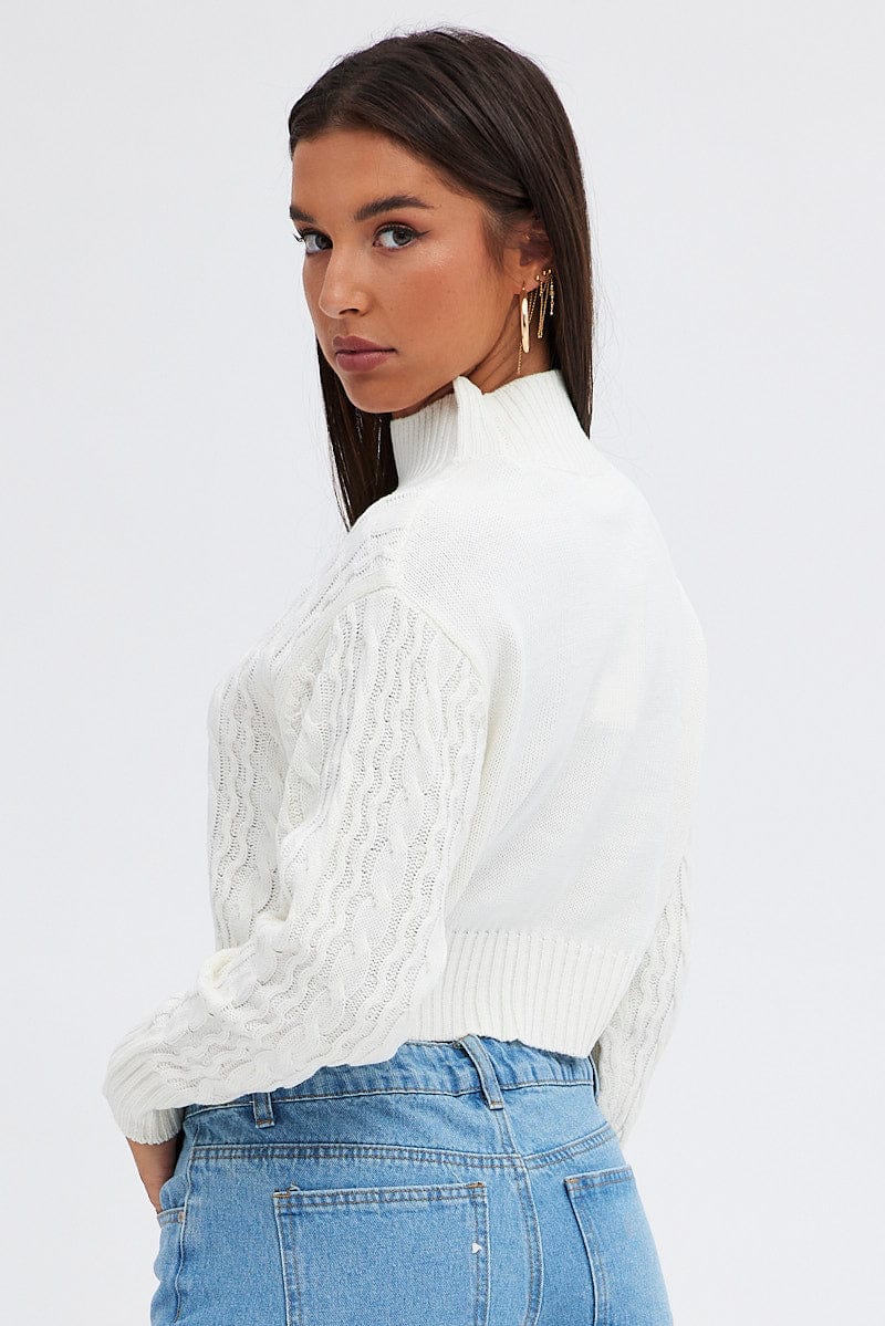 White jumper long discount sleeve