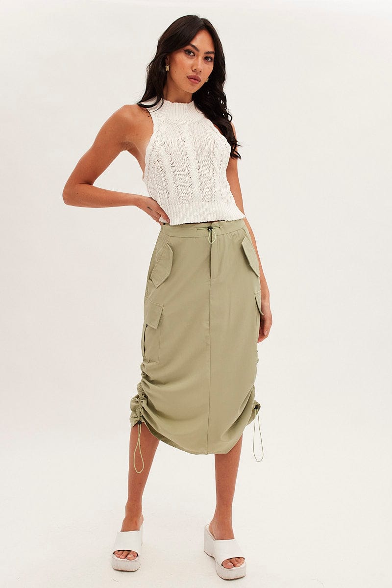 White Cabled Knit Sleeveless for Ally Fashion