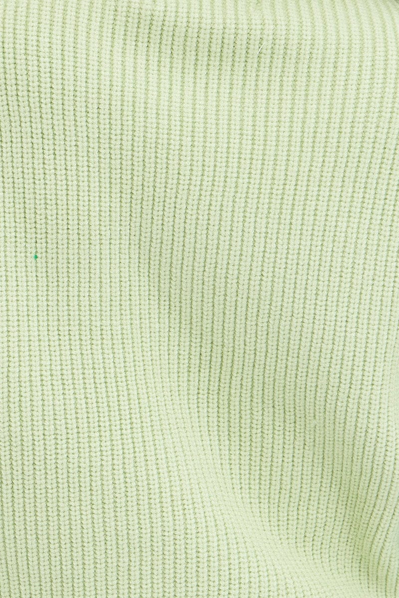 Green Knit Jumper Colour Block for Ally Fashion