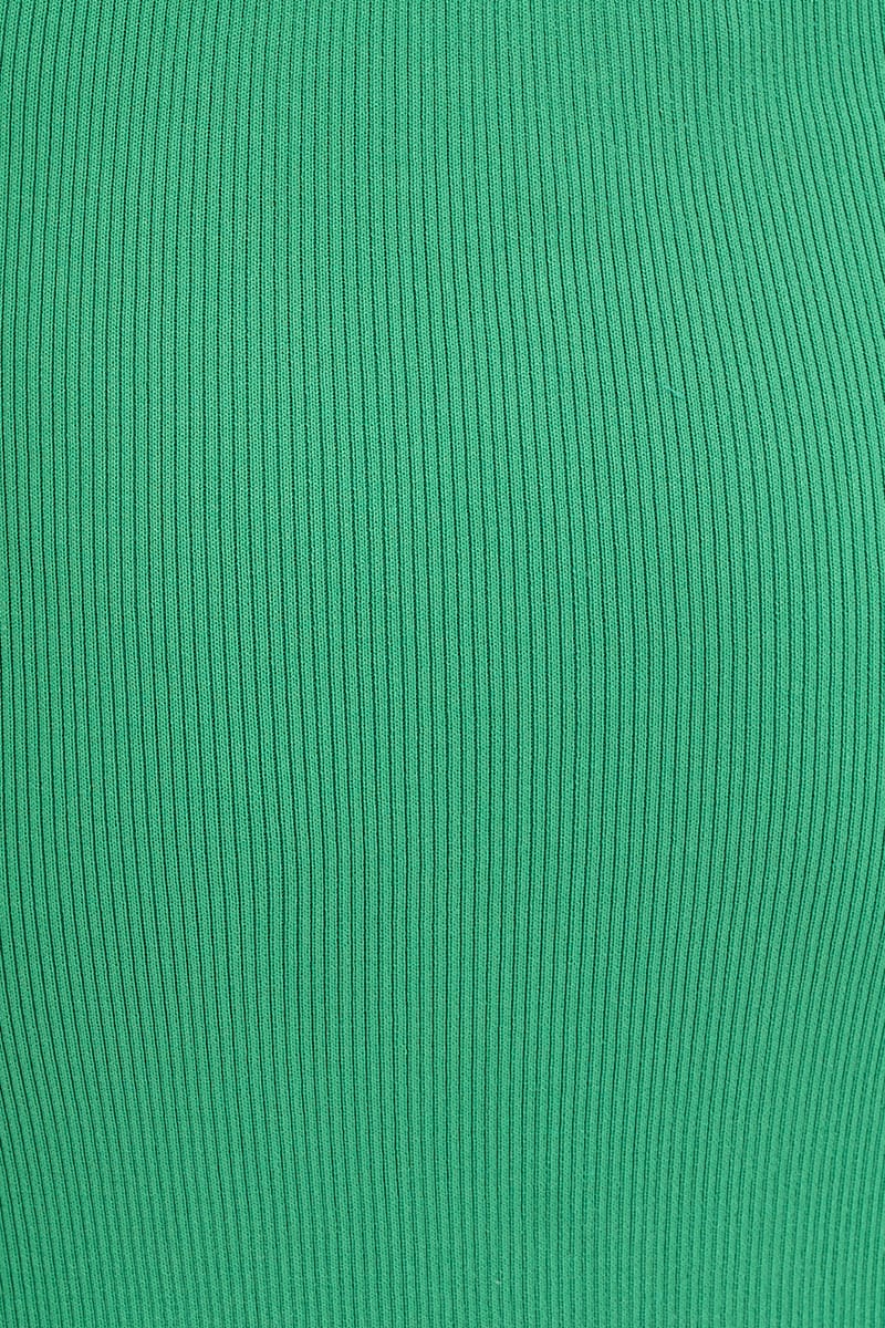 KNIT SKIRT Green Knit Skirt Midi Side Split for Women by Ally