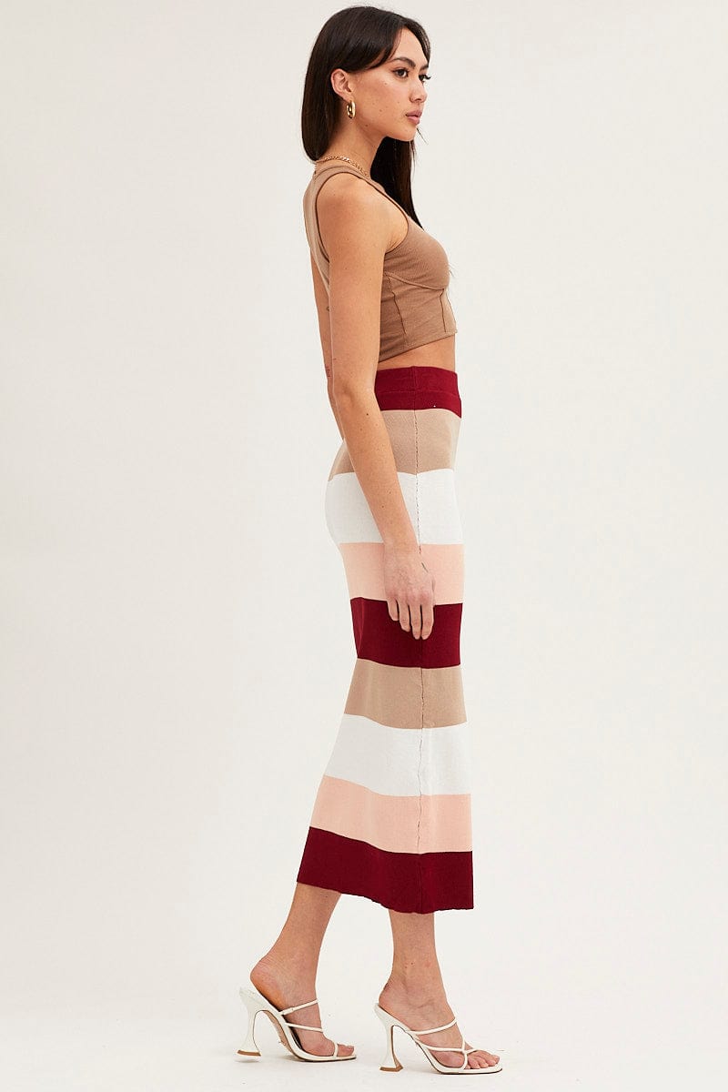 KNIT SKIRT Multi Knit Midi Skirt for Women by Ally