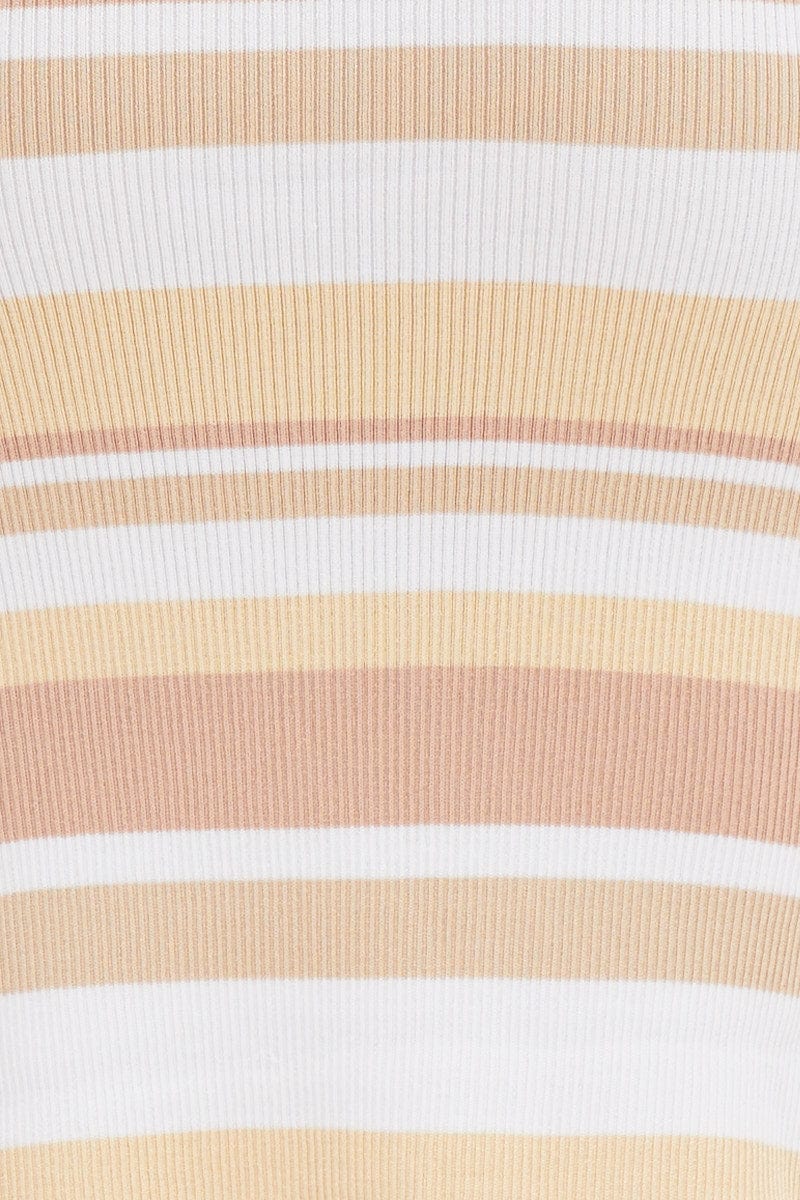 KNIT SKIRT Stripe High Waist Side Split Knit Midi Skirt for Women by Ally