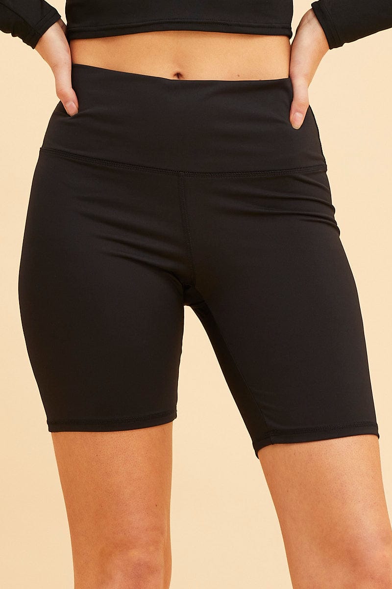 LEGGING Black Bike Short 7" Length Active for Women by Ally