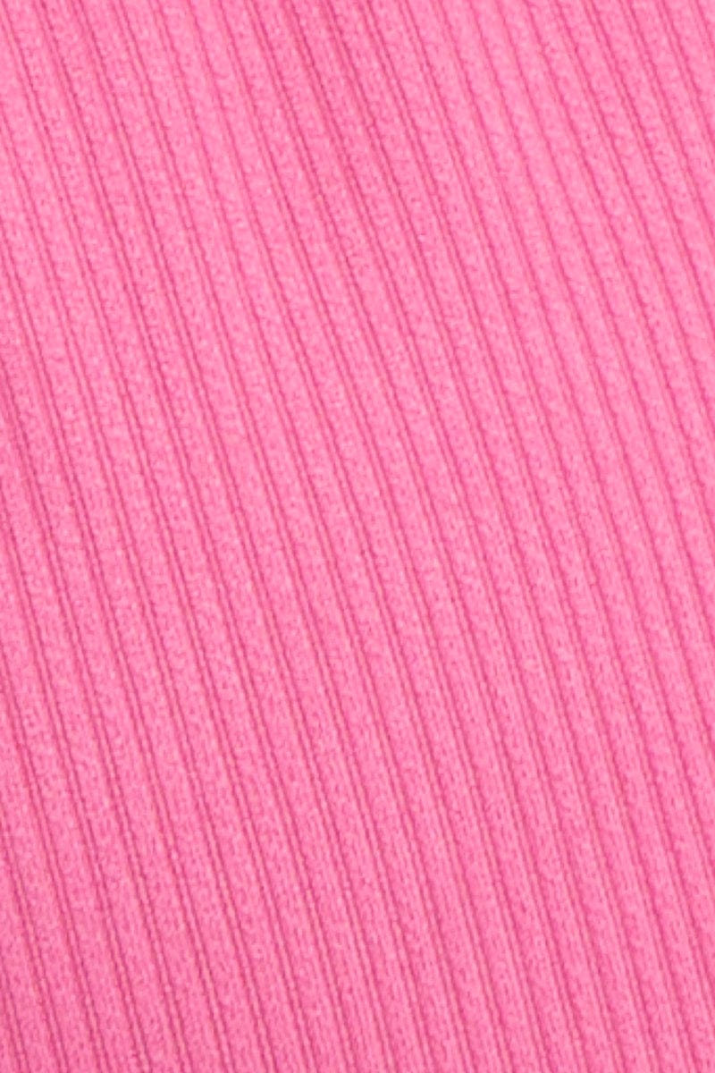 Pink Rib Jersey Crop And Shorts Set | Ally Fashion