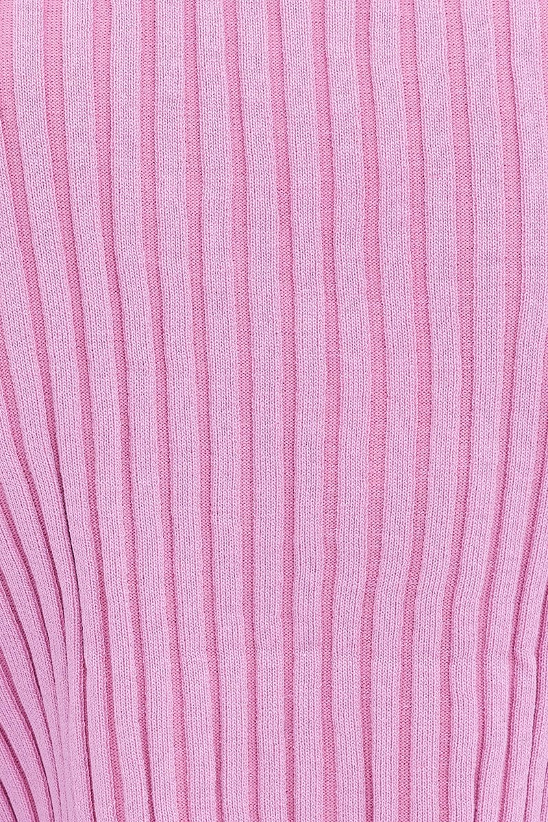 Pink Knit Mini Skirt Lounge Set for Ally Fashion
