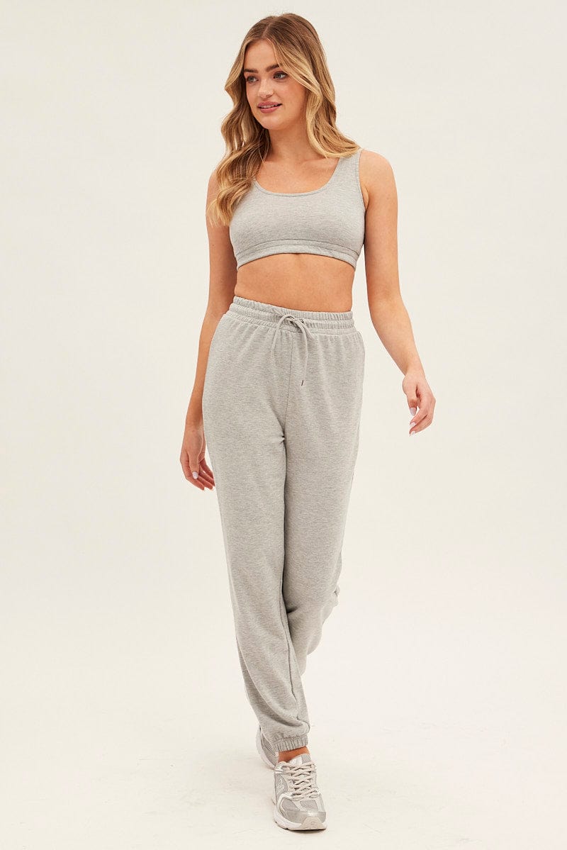 Grey Basic Crop Top for Ally Fashion