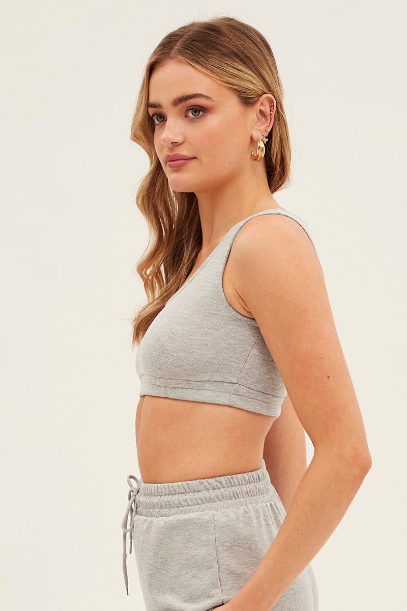 Grey Basic Crop Top for Ally Fashion