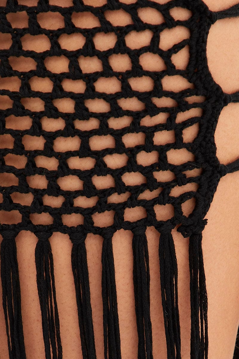 LINGERIE Black Crochet Beach Skirt for Women by Ally