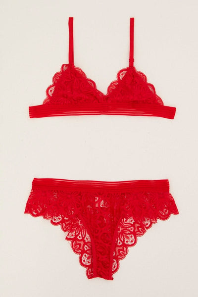 Women s Red Lace Lingerie Set Ally Fashion