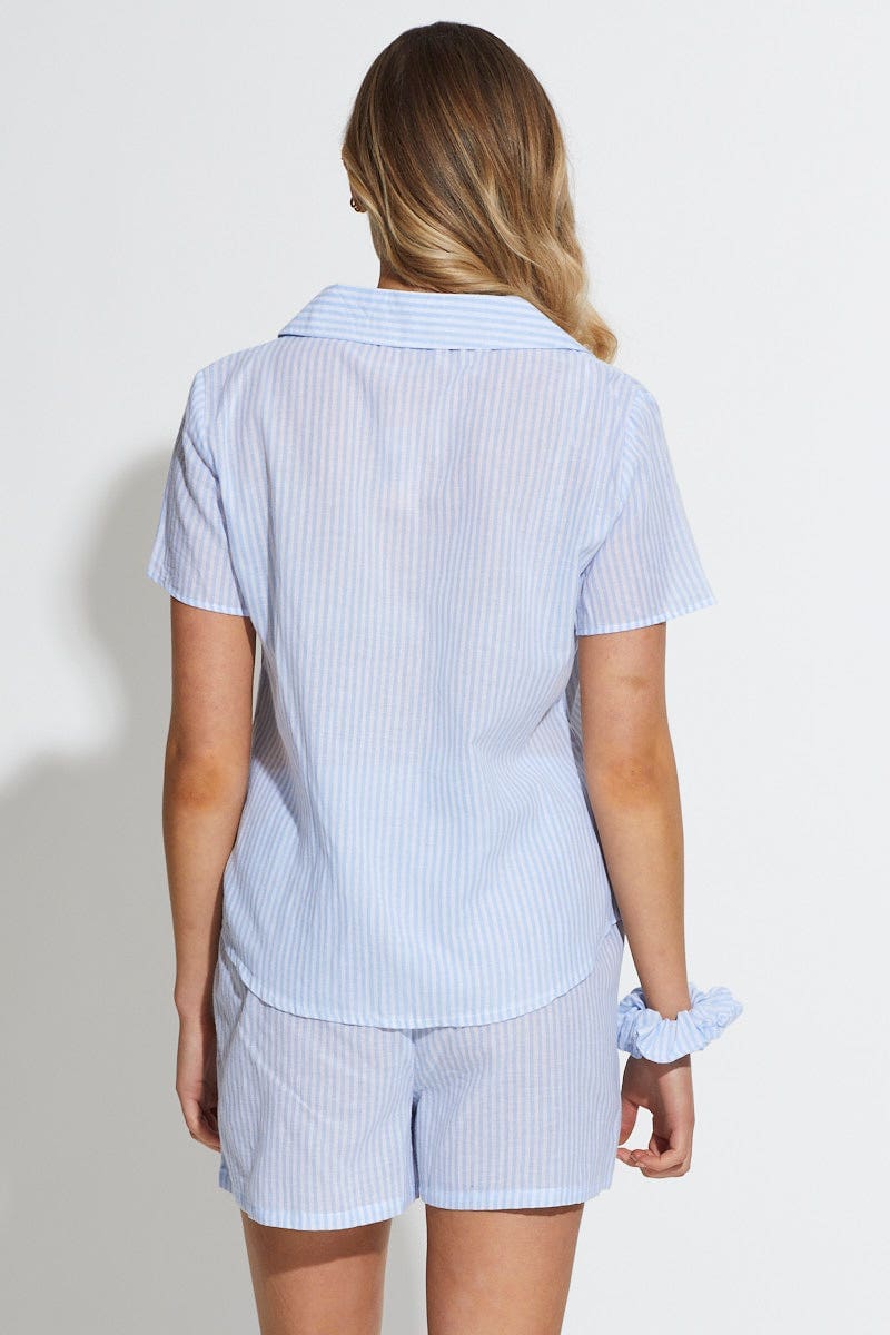 LONG SLV RGL SET Blue Pyjamas Set for Women by Ally