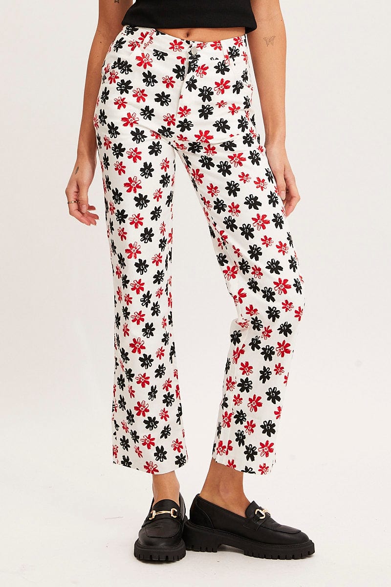 LR WORK PANT Print Slim Pants High Rise for Women by Ally