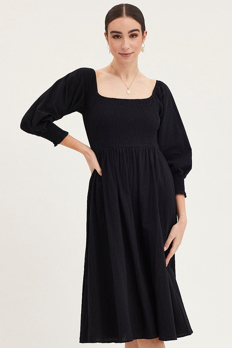 Women's Black Dress Long Sleeve Maxi | Ally Fashion Women's Black Dress Long Sleeve Maxi | Ally Fashion