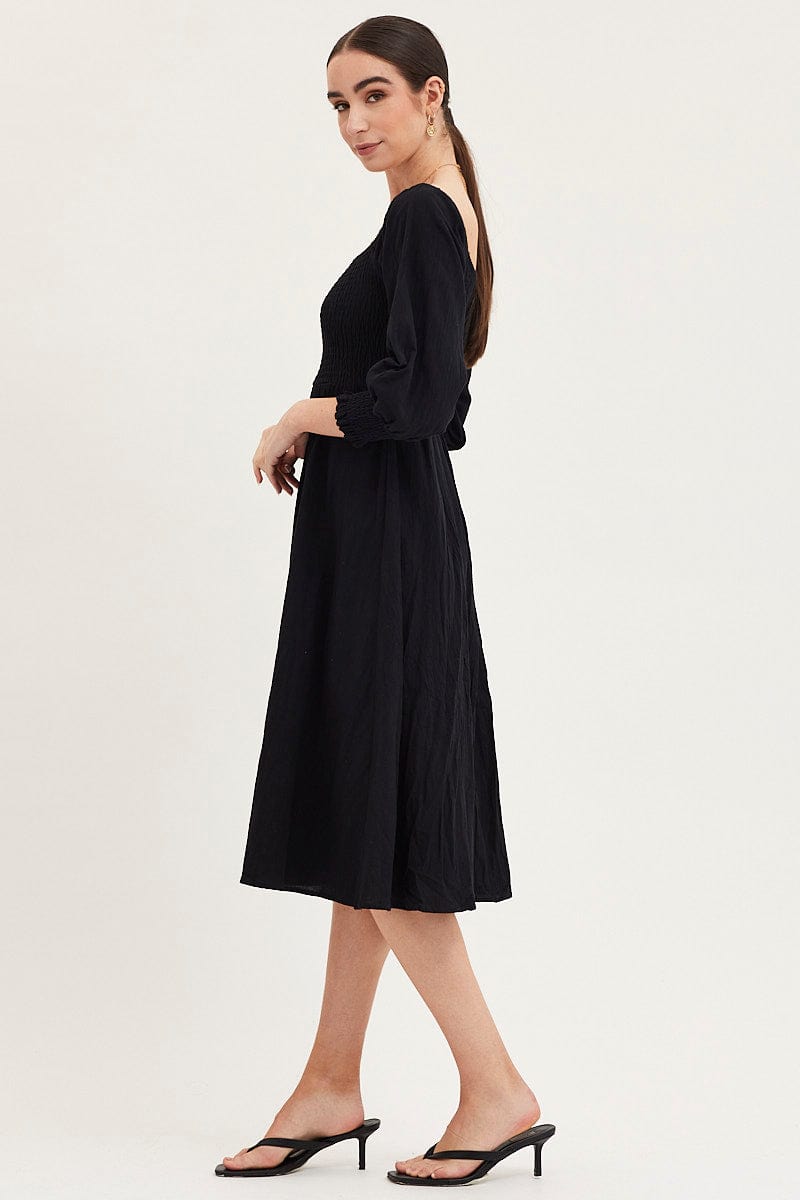 MAXI DRESS Black Dress Long Sleeve Maxi for Women by Ally