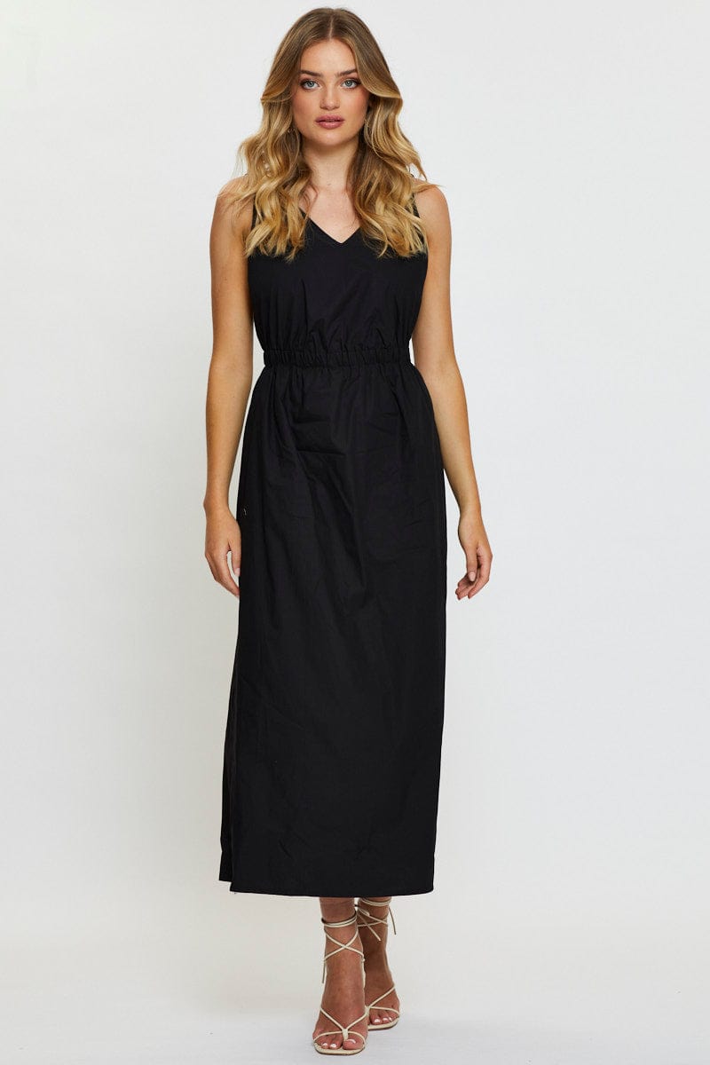 MAXI DRESS Black Maxi Dress Sleeveless for Women by Ally